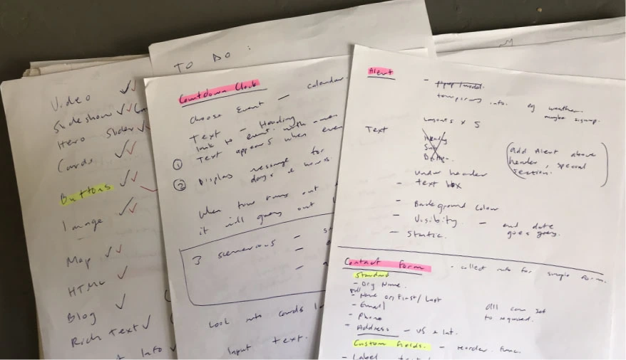 Notes about each component and matching functionality