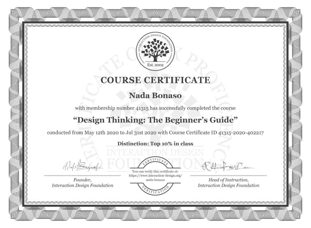 Design Thinking: The Beginner's Guide Certificate