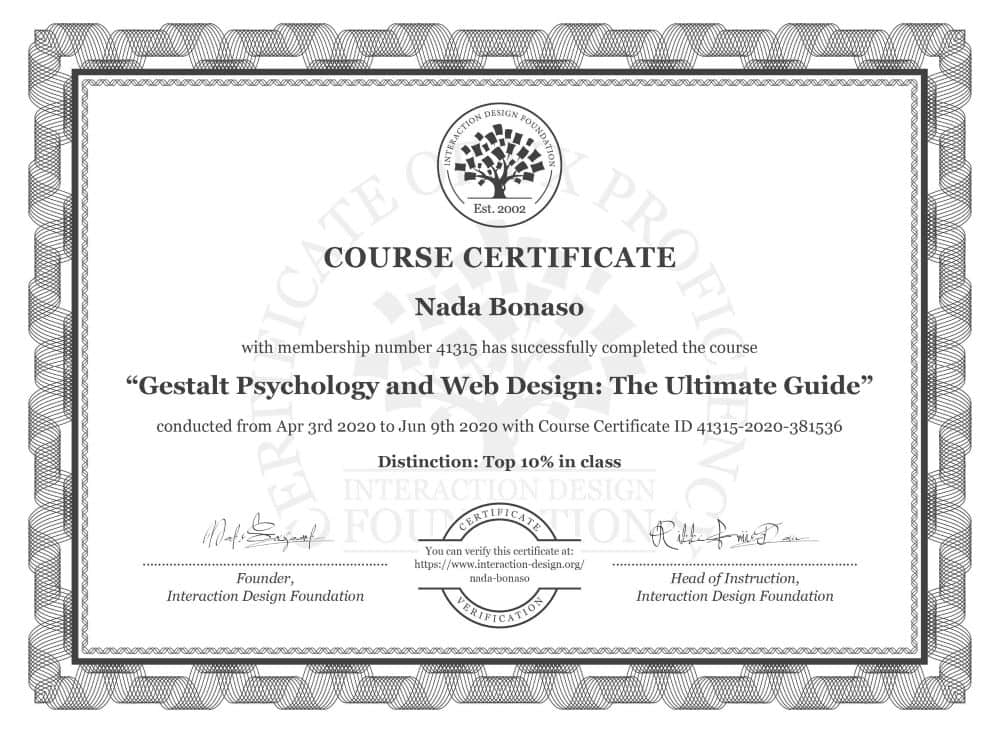 Gestalt Psychology and Web Design: The Ultimate Guide Certificate