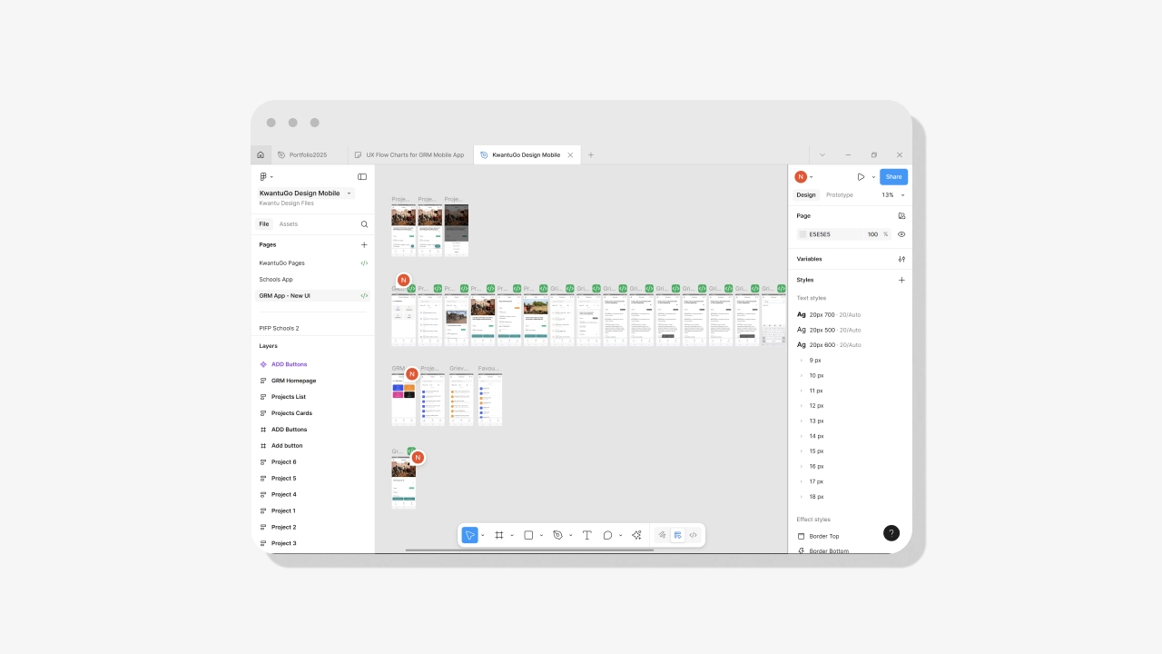 Shared figma prototype with team