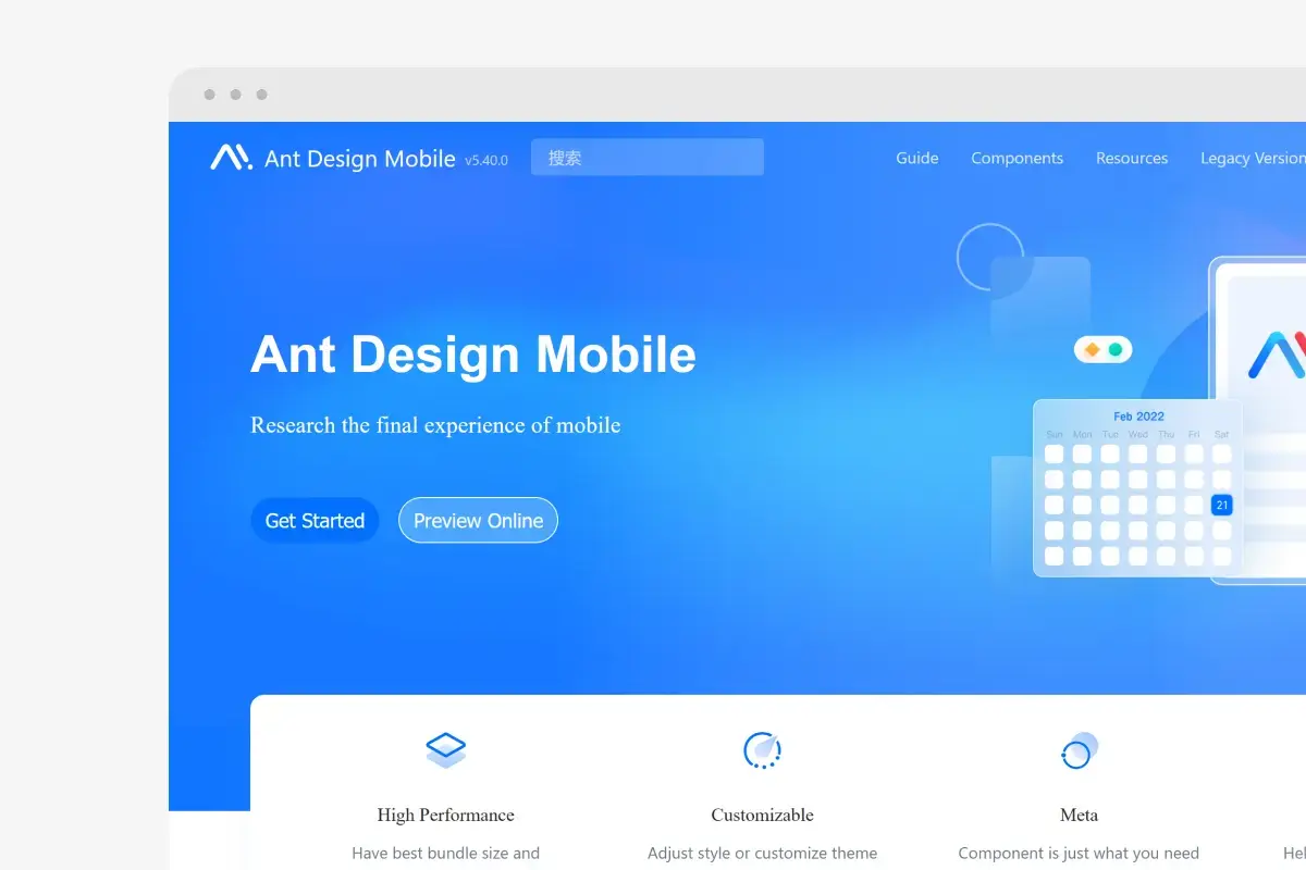 Screenshot of Ant Design for mobile