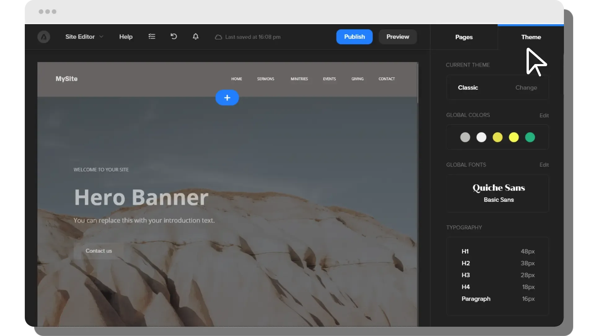 Product screenshot for website theming options